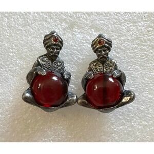 Pr of Korda Thief of Baghdad Fortune Teller Jelly Belly Scatter Pins